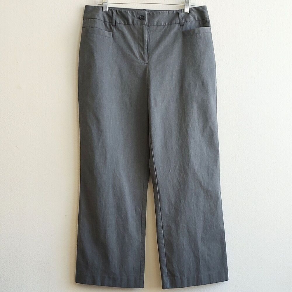 Trixie + Lulu Gray Dress Pants Slacks Straight  Wide Leg Corpcore Preppy